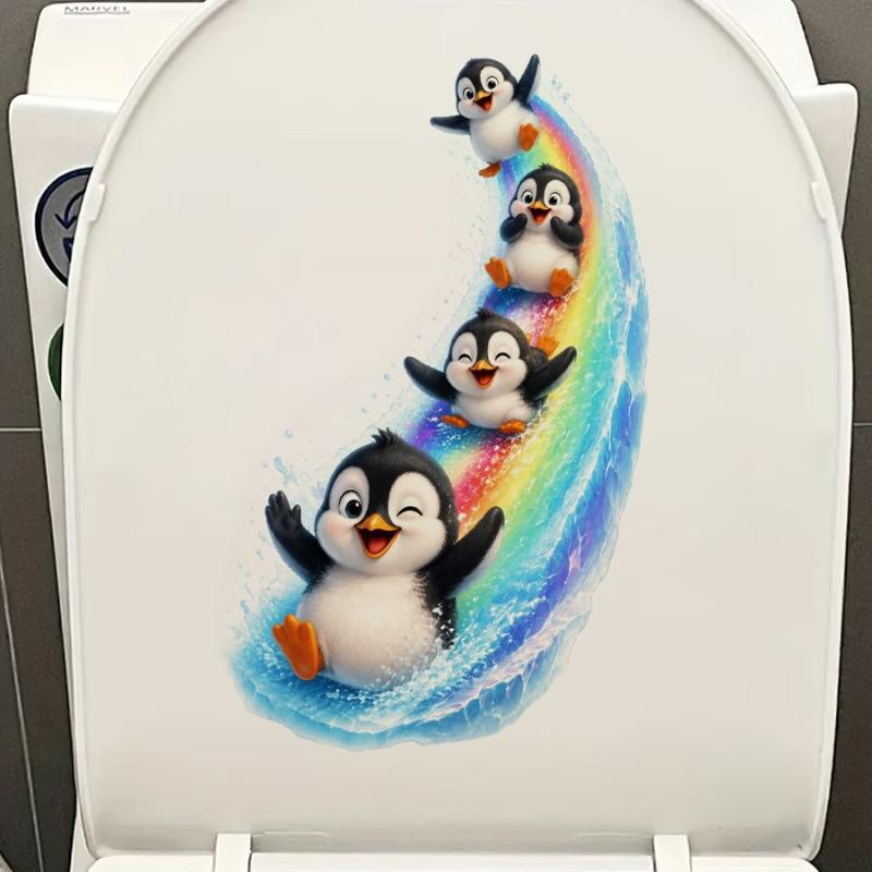 Jet Home Bathroom - 1PCS Cute Penguin Toilet Lid Sticker