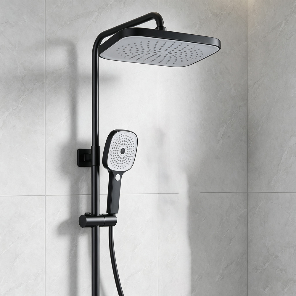 Home Bathroom Shower - Overhead Rain Shower Head +High Handheld