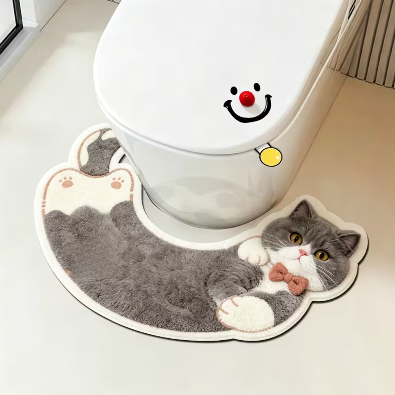 Home Bathroom Cleaning Machine - Fun Cartoon Cute Cat U‑Shaped Toilet