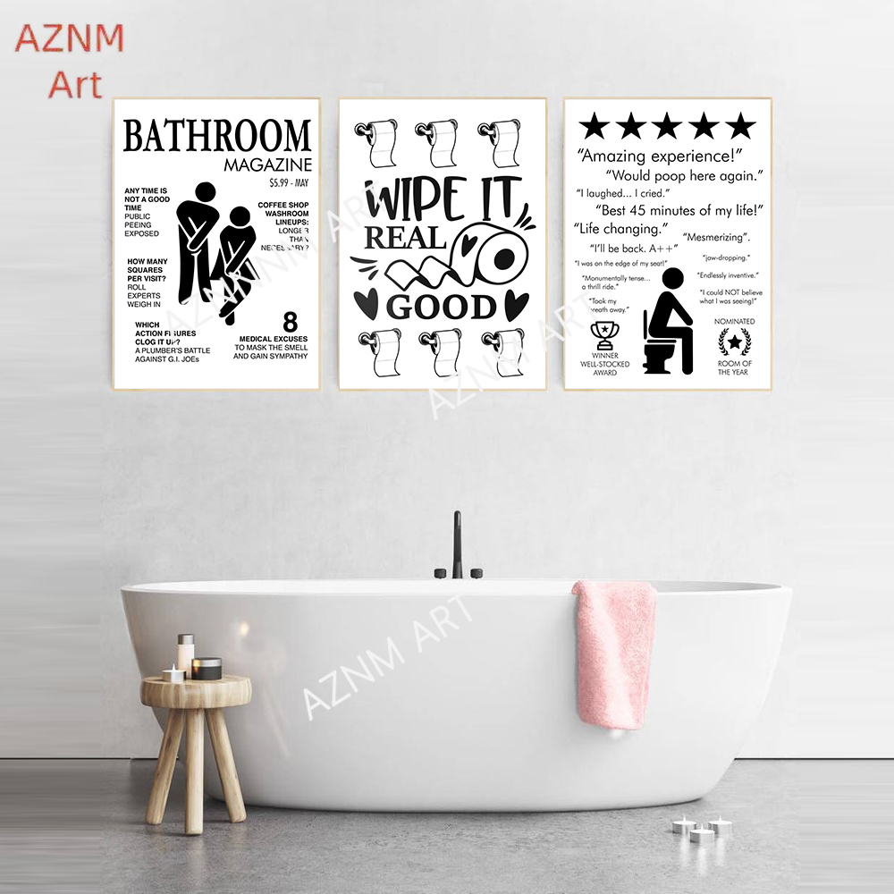 Wall Art Canvas Painting Funny - đánh giá và giá Home Bathroom Toilet
