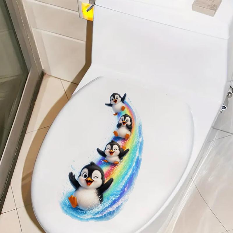 1PCS Cute Penguin Toilet Lid S - đánh giá và giá Jet Home Bathroom