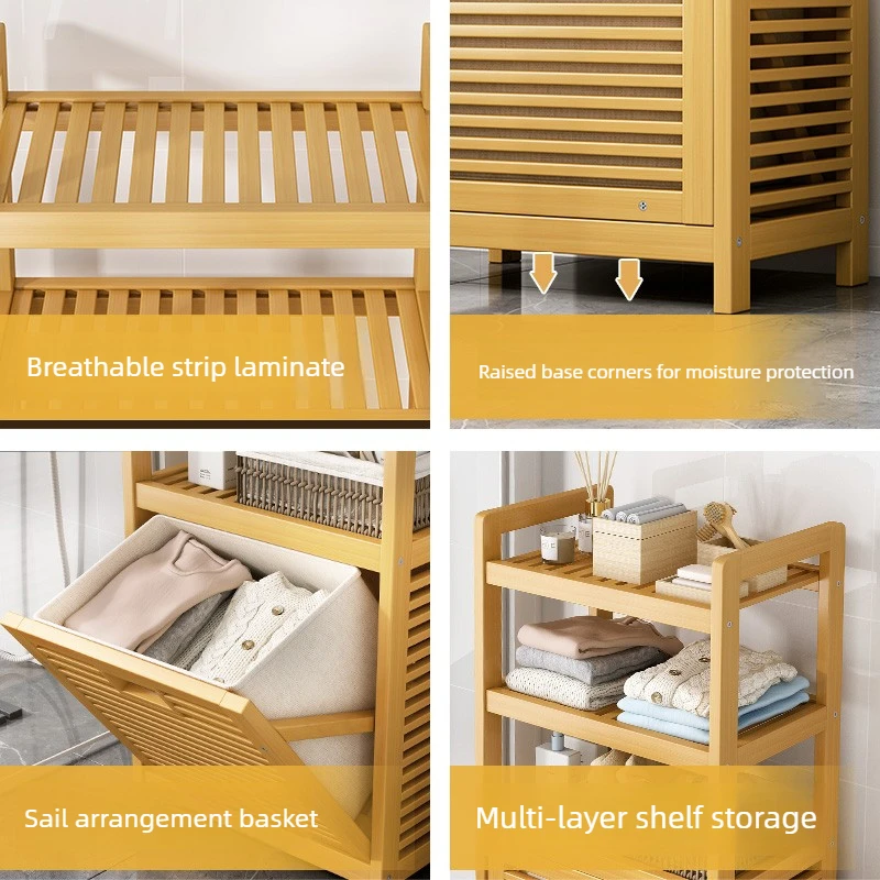 Multi-Tier Bamboo Laundry Hamp - đánh giá và giá Home Bathroom Organizer