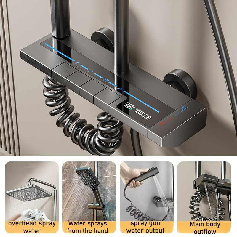 LED Digital Display Shower Set - đánh giá và giá Home Bathroom Faucets