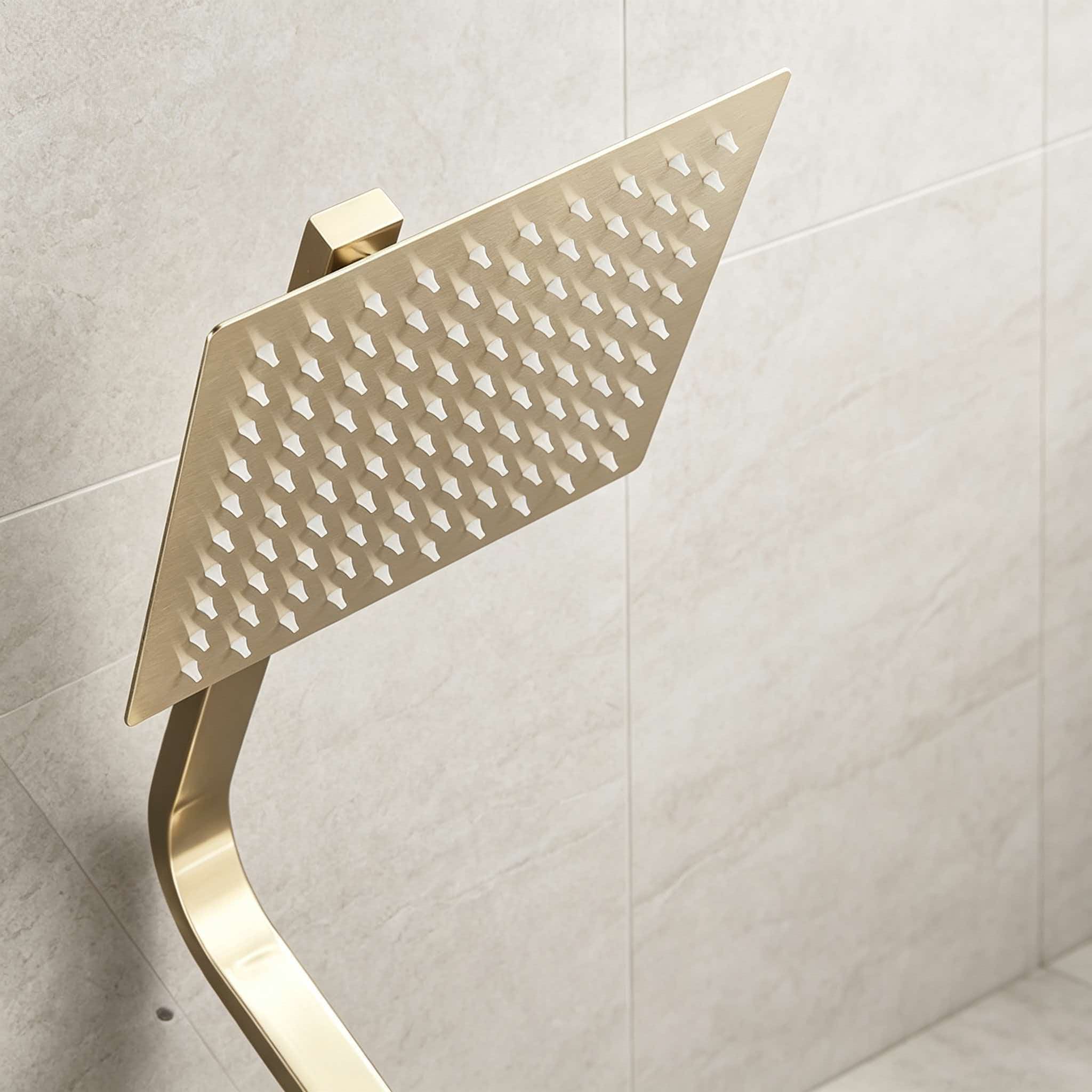 Gold shower set stainless stee - đánh giá và giá Home Bathroom Faucets