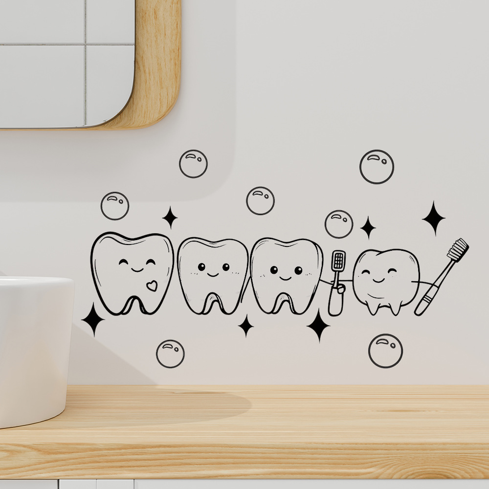 Cartoon Tooth Design Wall Stic - đánh giá và giá Jet Home Bathroom