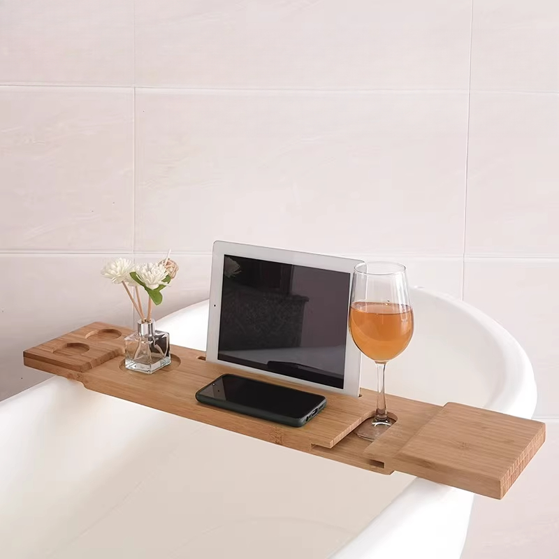 Bamboo Bathtub Caddy with Tabl - đánh giá và giá Bath Caddy Tray
