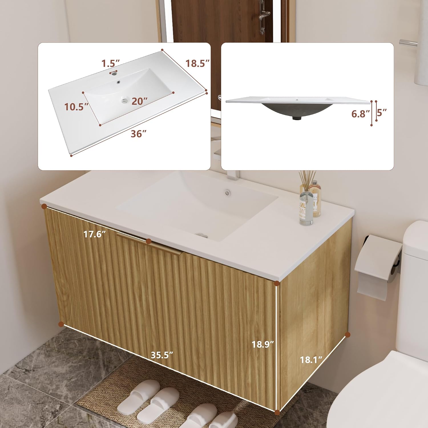 Modern Floating Bathroom Vanit - đánh giá và giá Home Bathroom Organizer