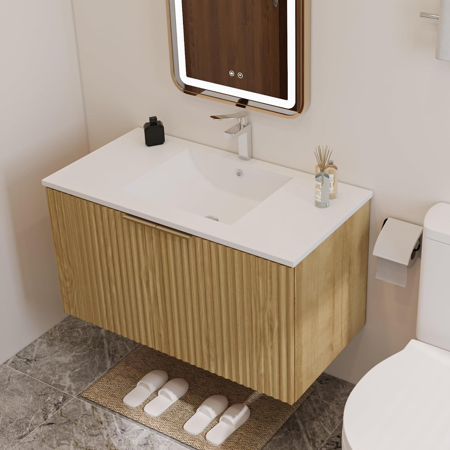 Modern Floating Bathroom Vanit - đánh giá và giá Home Bathroom Organizer