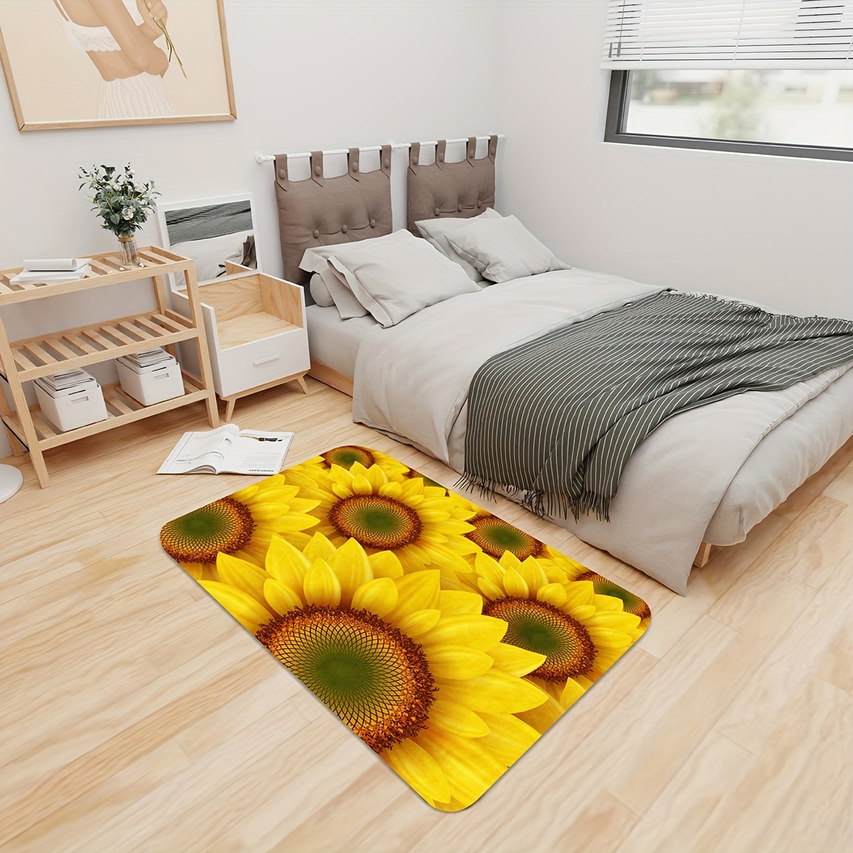Sunflower Printed Floor Mat, N - đánh giá và giá Home Bathroom Layout