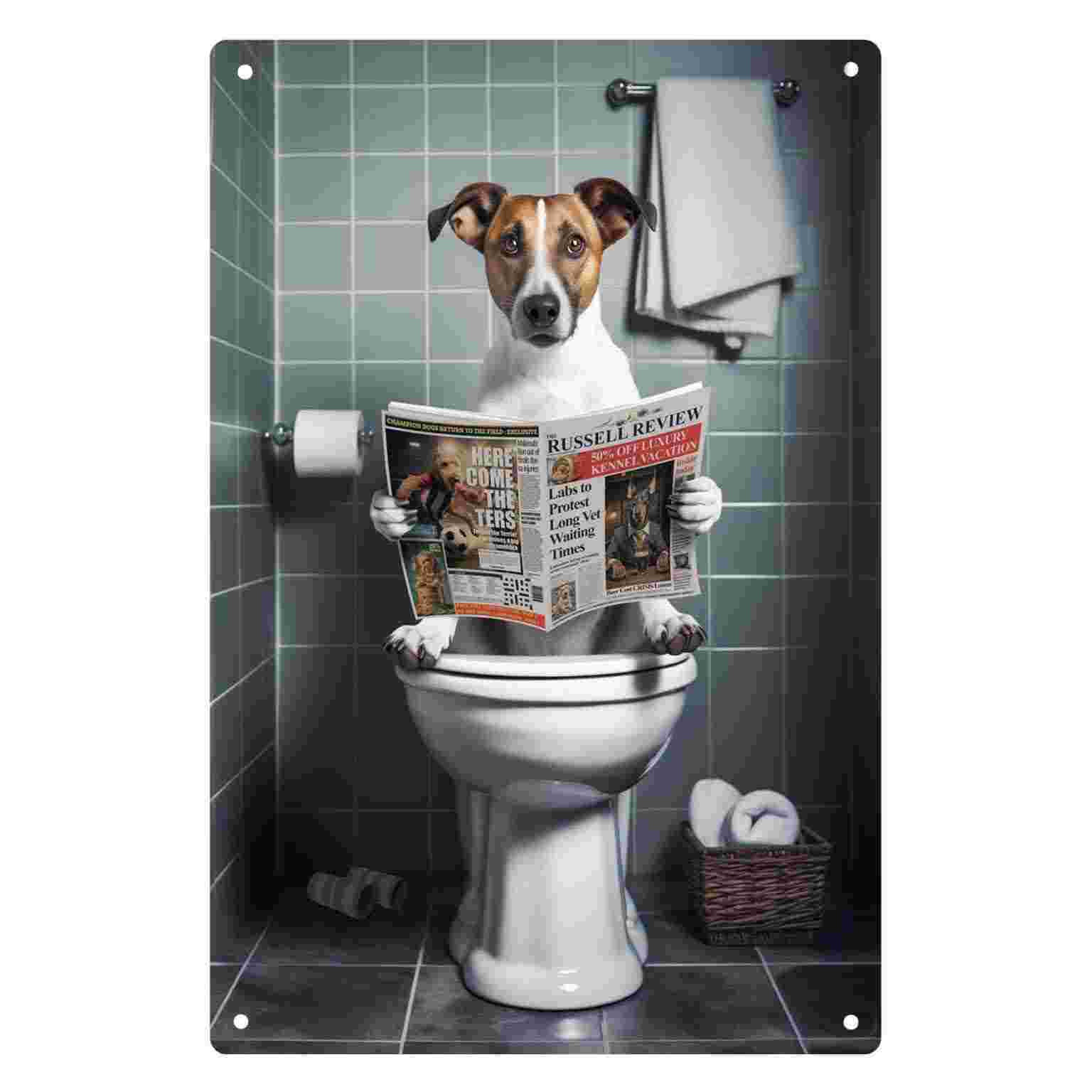 2D FLAT 1pc Funny Dog Reading  - đánh giá và giá Home Bathroom Toilet