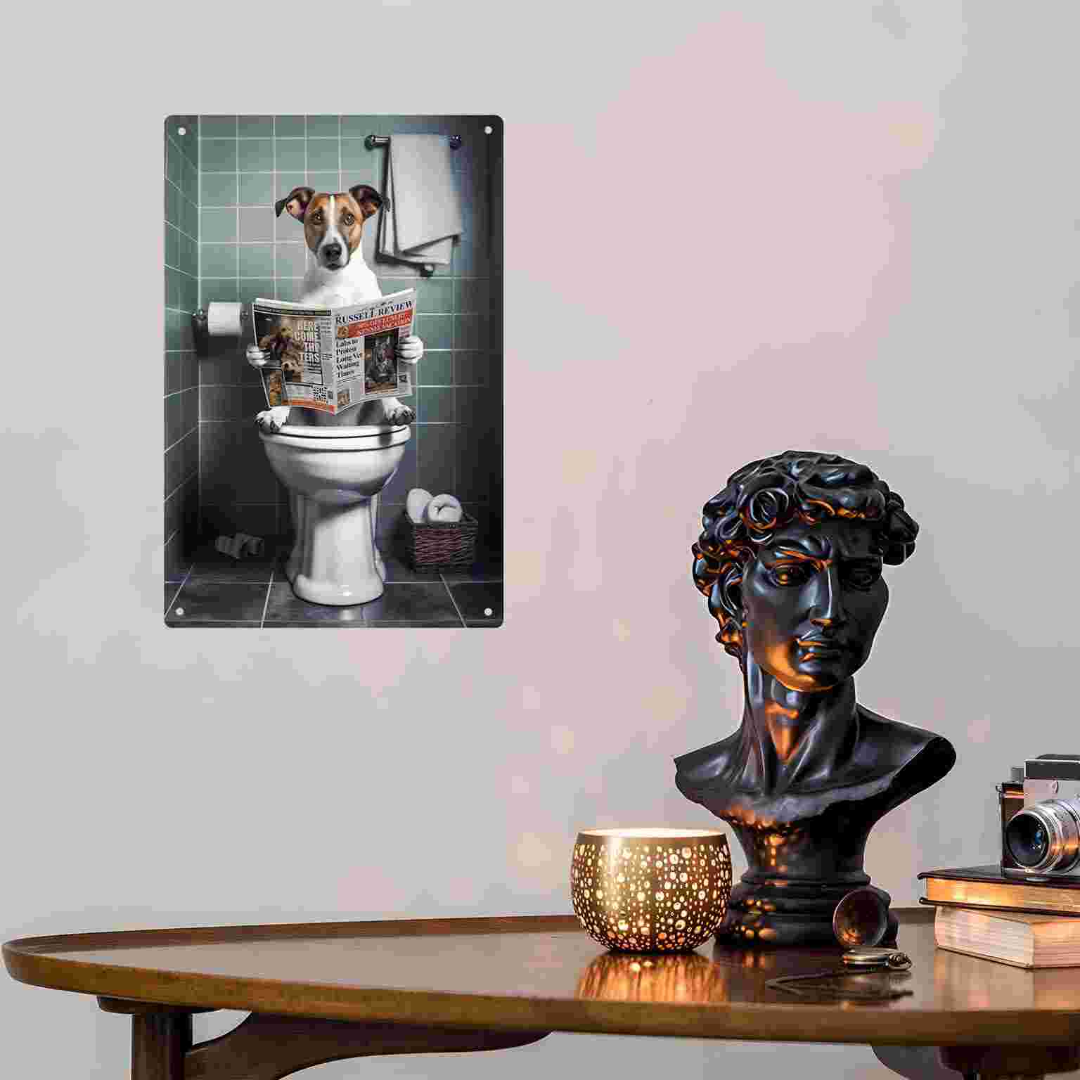 2D FLAT 1pc Funny Dog Reading  - đánh giá và giá Home Bathroom Toilet