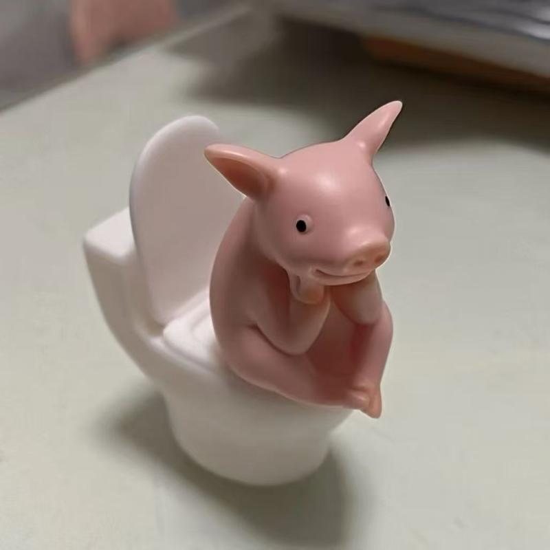 Cute Pig Sitting On Toilet — P - đánh giá và giá Jet Home Bathroom