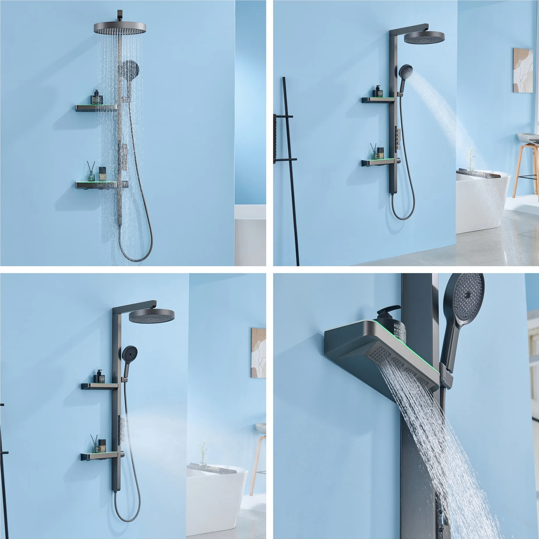 #Rain Shower Set, LED Digital  - đánh giá và giá Jet Home Bathroom