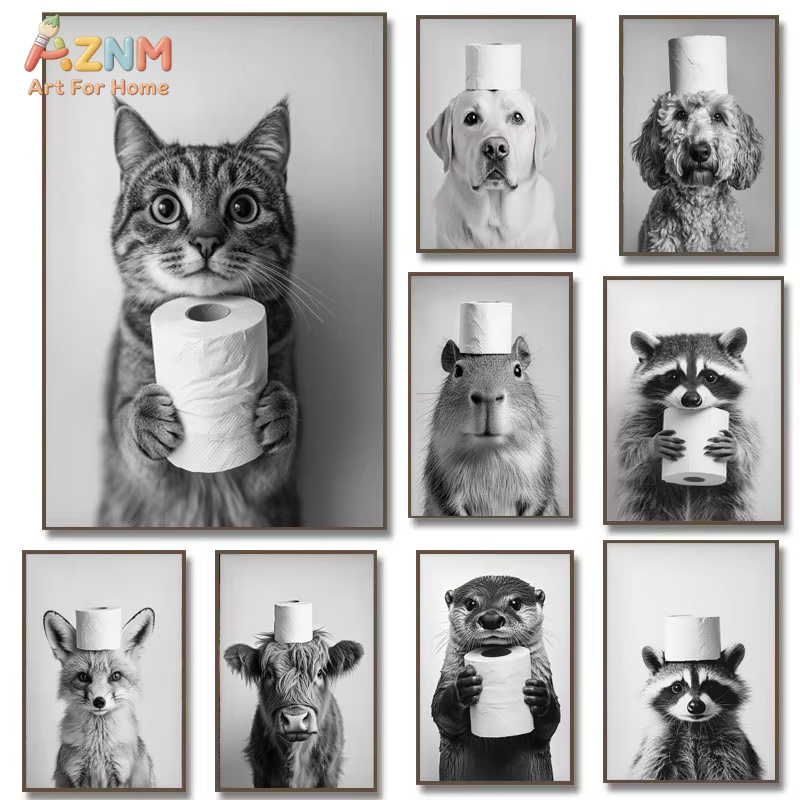 1PC, Highland Cow Otter Cat Ra - đánh giá và giá Home Bathroom Toilet