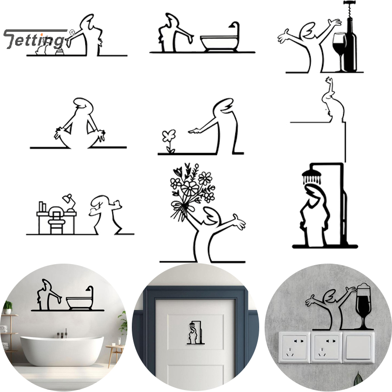 Black Shower Figure Wall Decor - đánh giá và giá Jet Home Bathroom