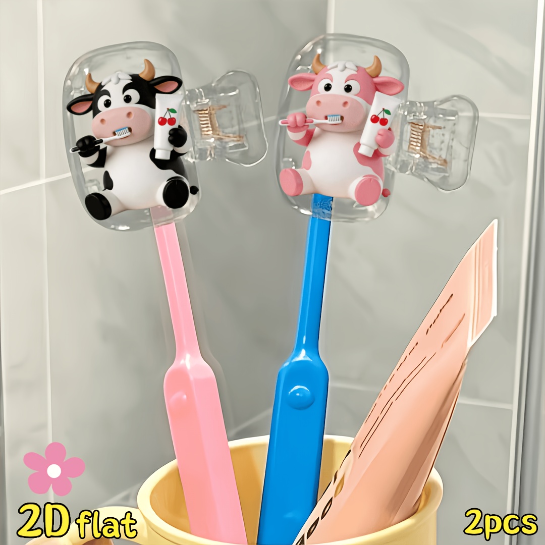 2pcs Cow Toothbrush Holder Tra - đánh giá và giá Home Bathroom Organizer