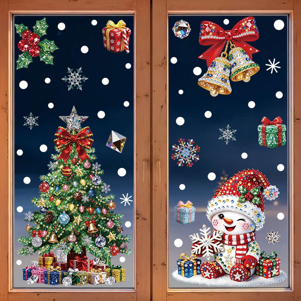 Christmas Tree & Snowman Windo - đánh giá và giá Home Of The Year Bathroom