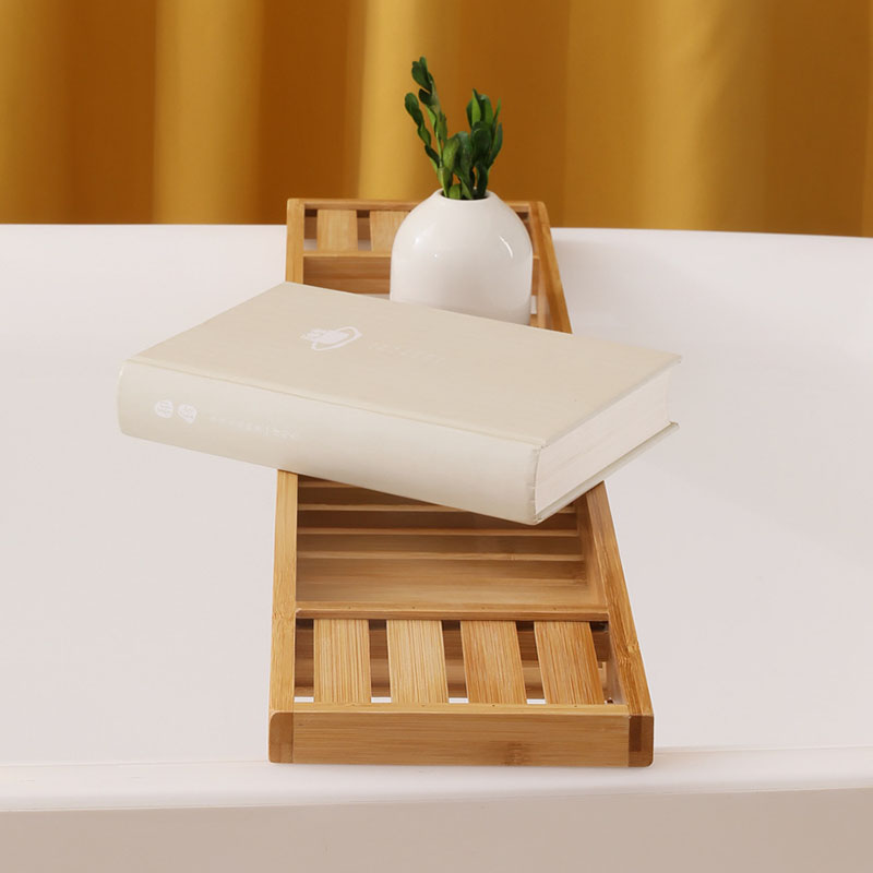 1PC Bamboo Extension Antiskid  - đánh giá và giá Bath Caddy Tray